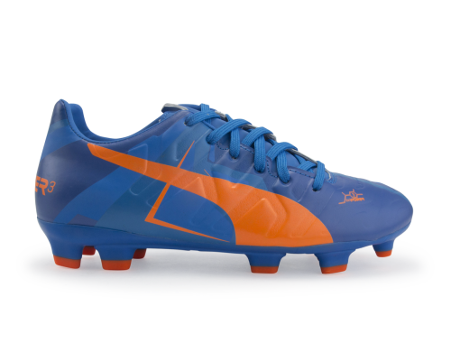 PUMA Kids evoPOWER 3 H2H FG Orange Clown Fish/Electric Blue Lemonade