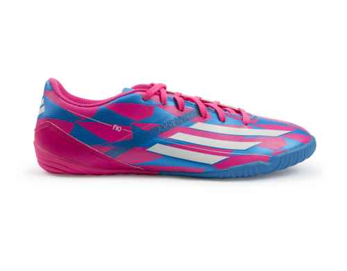 Adidas Men's F10 (Messi) Indoor Soccer Shoes Solar Pink/White/Solar Blue