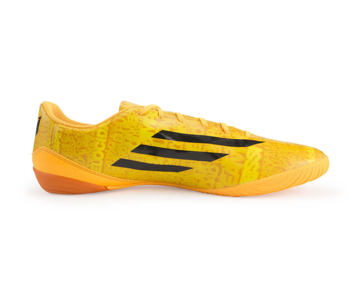 adidas Men's F10 Indoor Soccer Shoes Messi Solar Gold/Black - Image 3