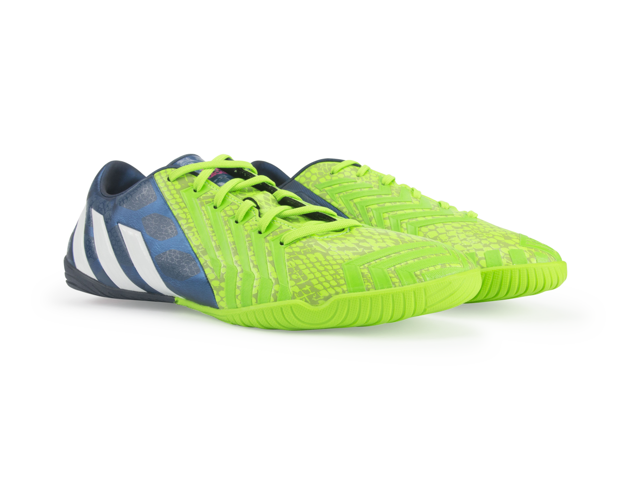 adidas Men's Predator Absolado Instinct Indoor Soccer Shoes Rich Blue/Running White/Neon Green - Image 2