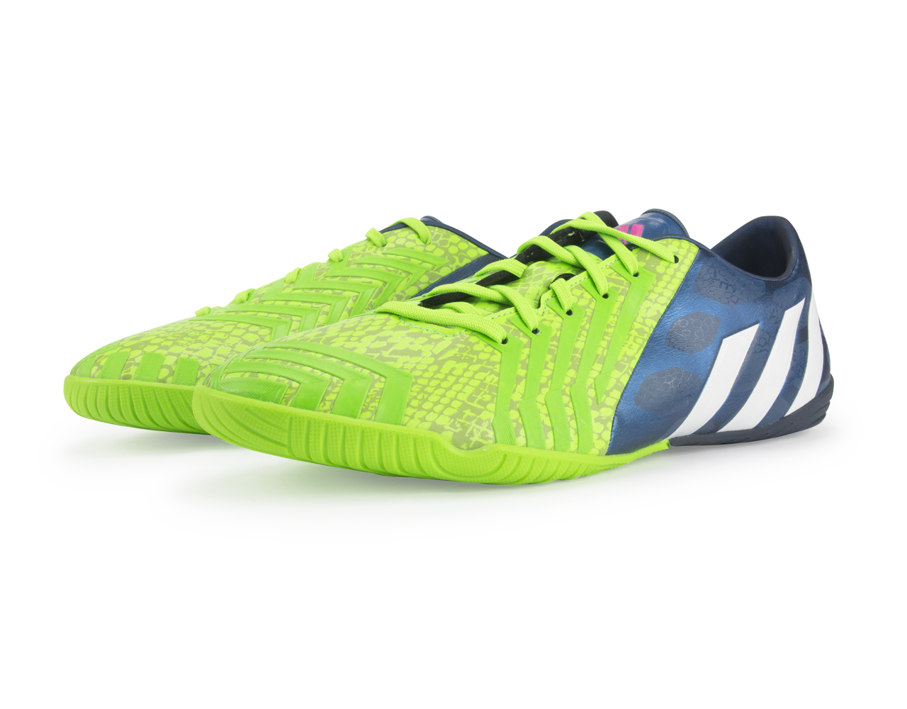 adidas Men's Predator Absolado Instinct Indoor Soccer Shoes Rich Blue/Running White/Neon Green - Image 3