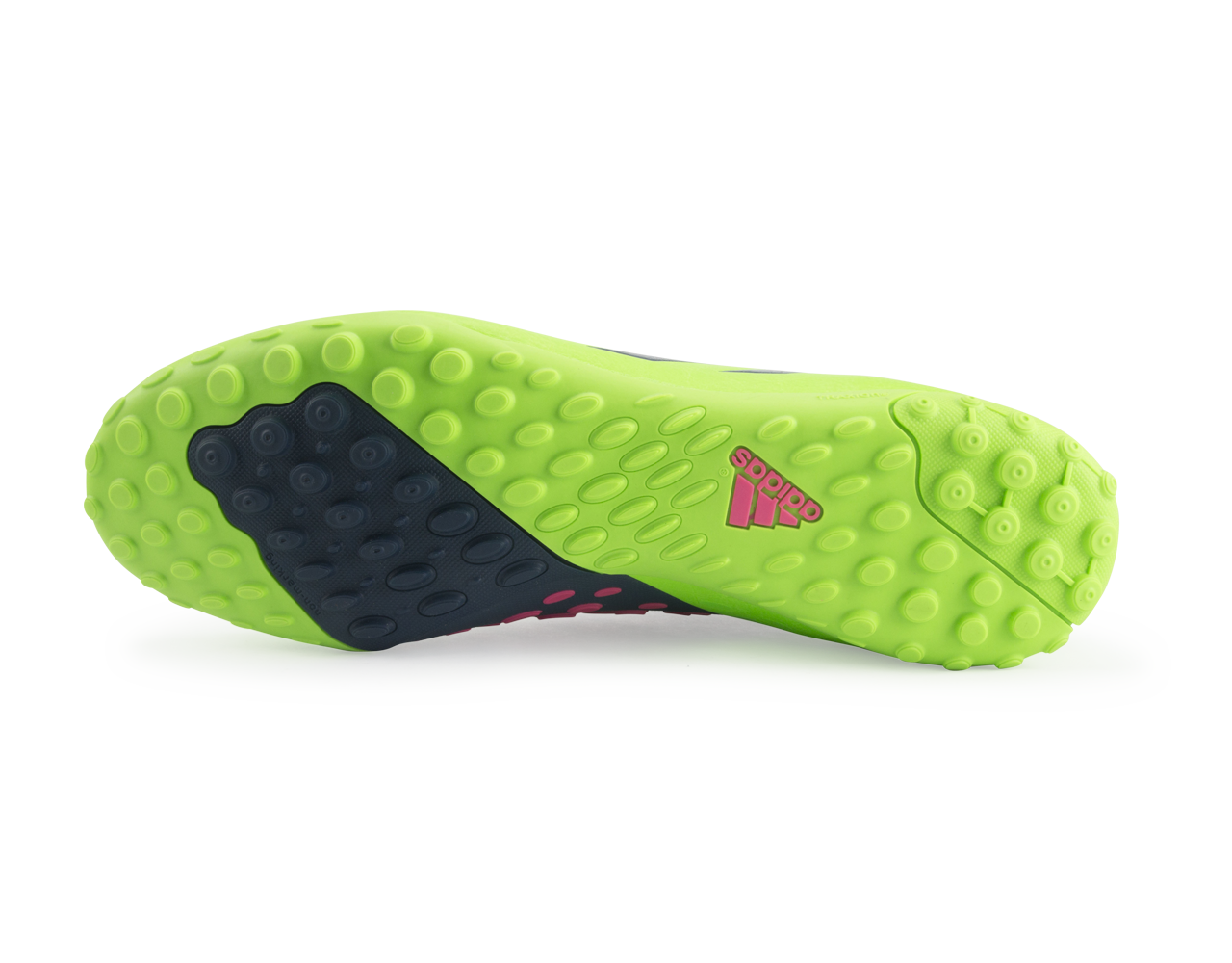 adidas Men's Freefootball X-ite Indoor Soccer Shoes Neon Green/Rich Blue - Image 4