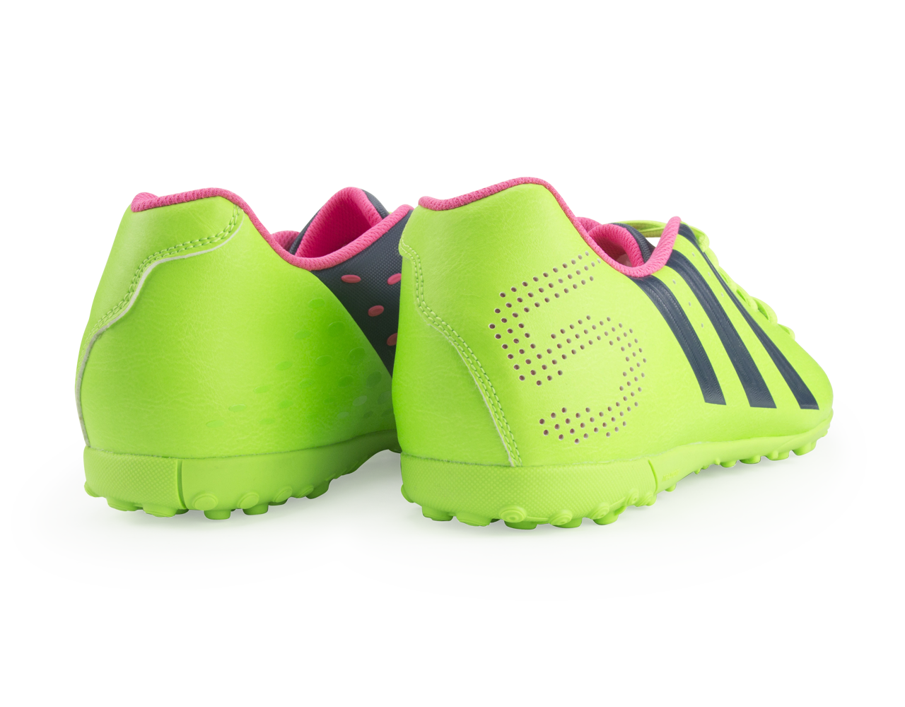 adidas Men's Freefootball X-ite Indoor Soccer Shoes Neon Green/Rich Blue - Image 6