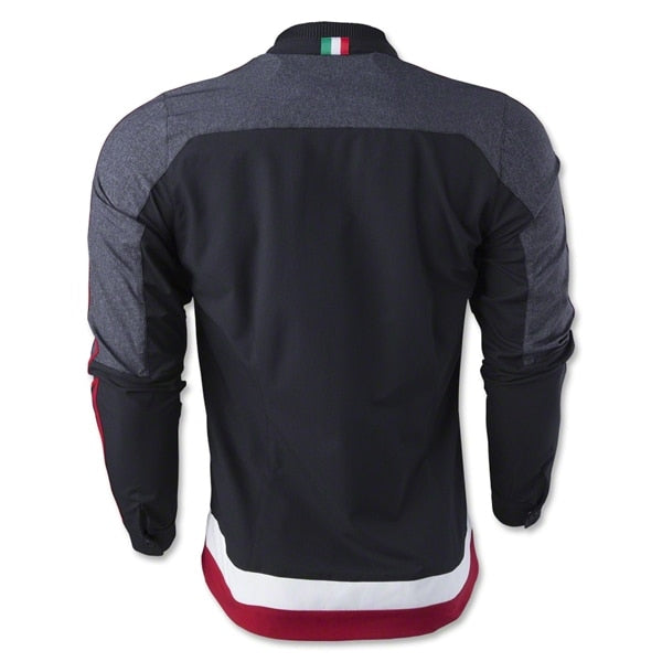 adidas Men's AC Milan Anthem Jacket Black/Victory Red/Core White - Image 2