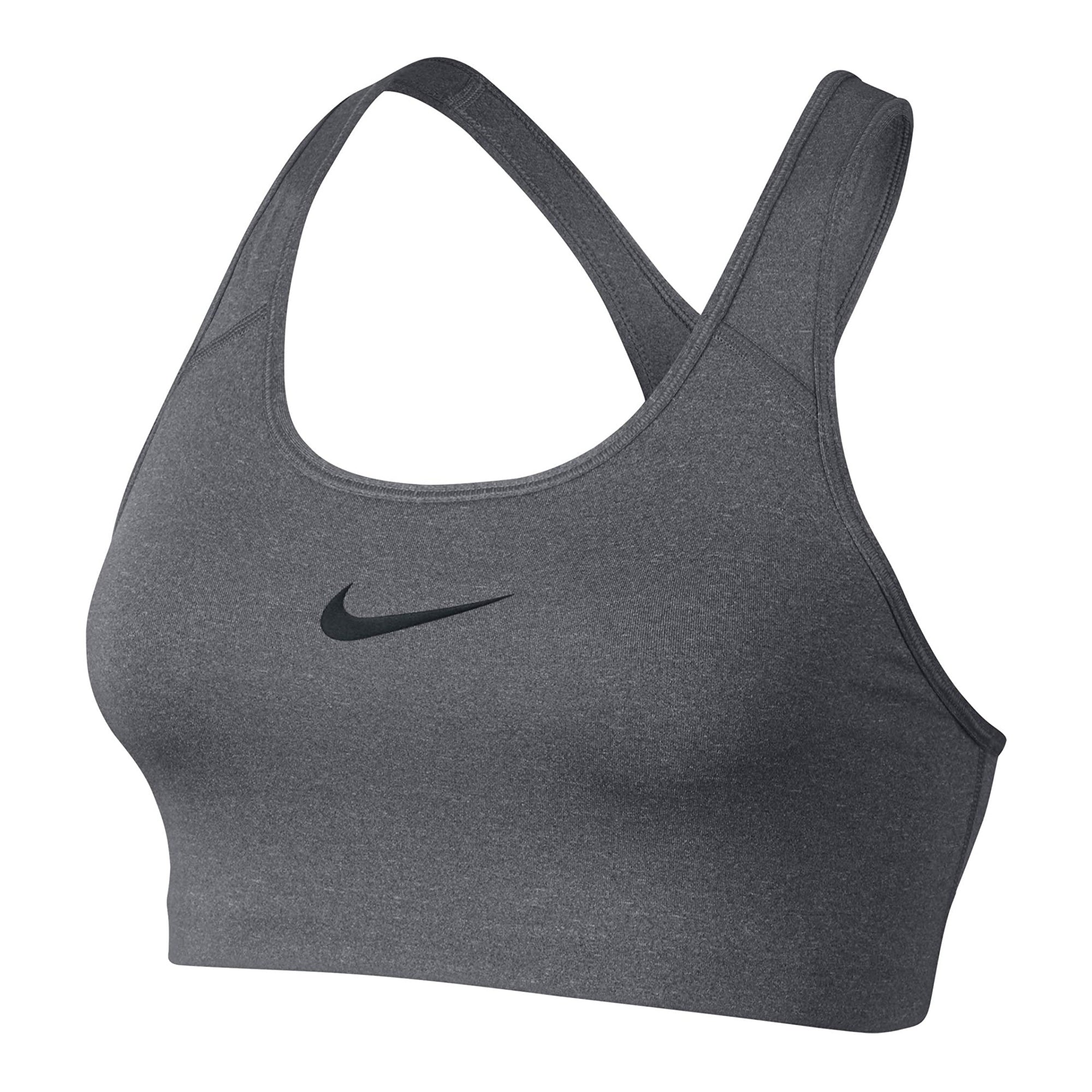 Nike Women's Classic Swoosh Sports Bra Carbon Heather/Black