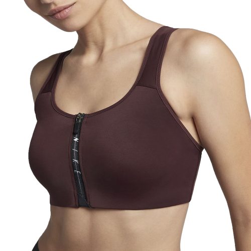 Nike Women's Shape Zip Sports Bra Burgundy Crush/Black