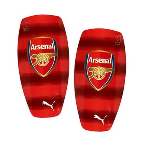 PUMA Men's Arsenal FC Stripe Shin Guards  High Risk Red