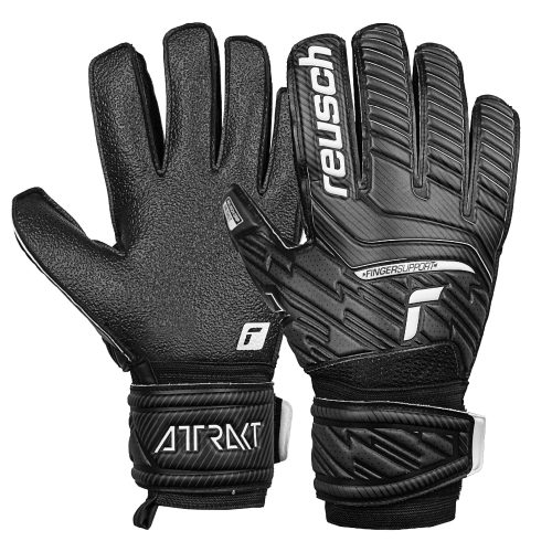 Reusch Men's Goalkeeper Attrakt Resist Fingersave Goalkeeper Gloves Black