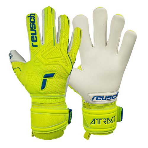 Reusch Men's Attrakt Resist Fingersave Goalkeeper Gloves Yellow/Blue/White