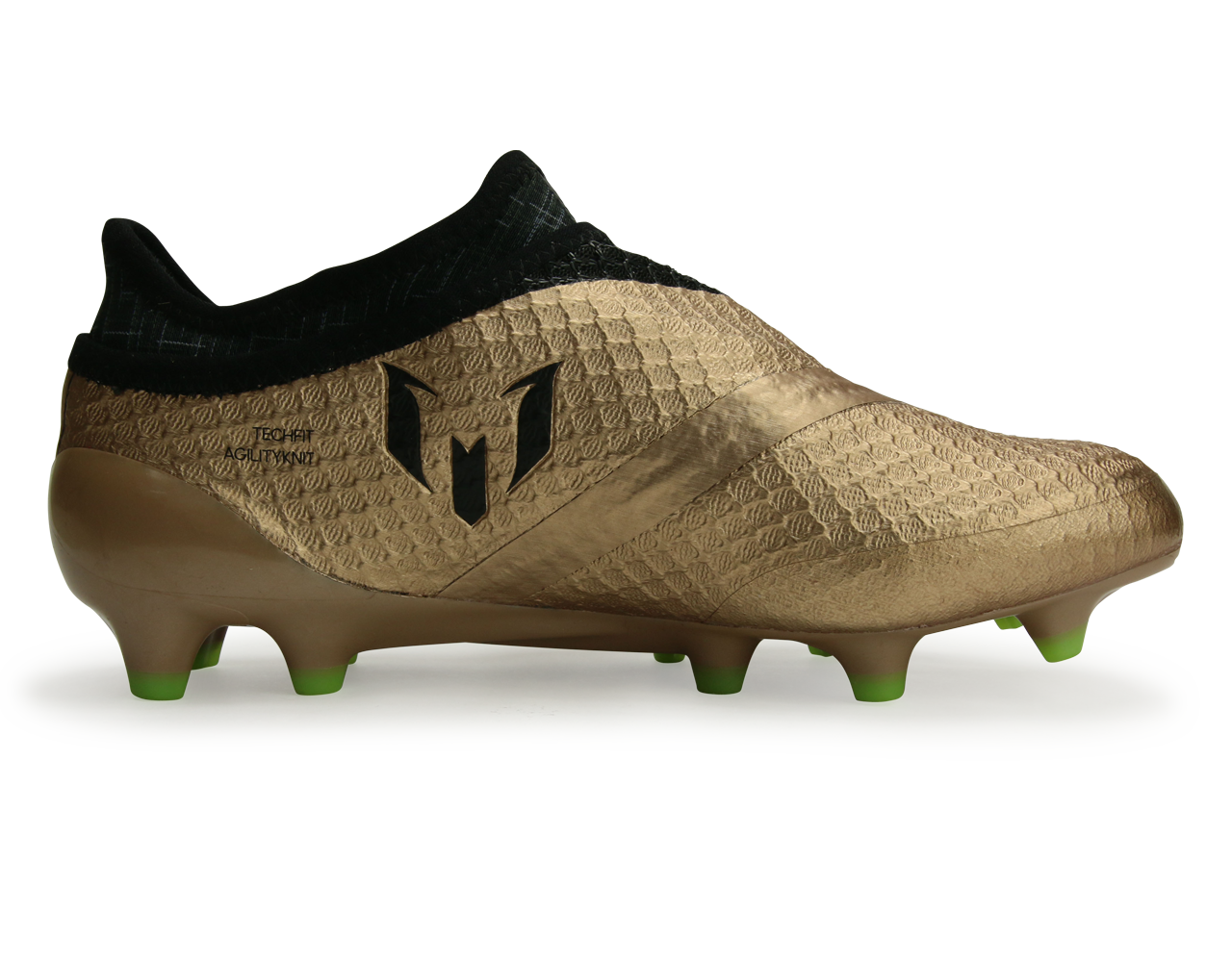 adidas Kids Messi 16+ FG Copper Metallic/Core Black/Solar Green - Image 3