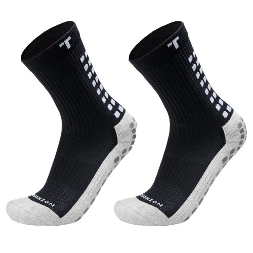 TRUsox 3.0 Mid-Calf Cushioned Grip Socks Black/White