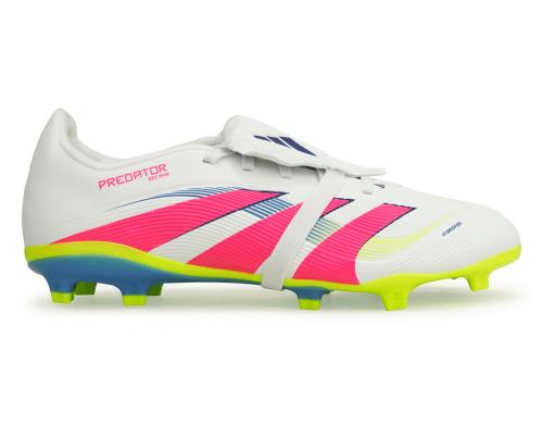 adidas Kids Predator League Foldover Tongue FG White/Pink/Lemon