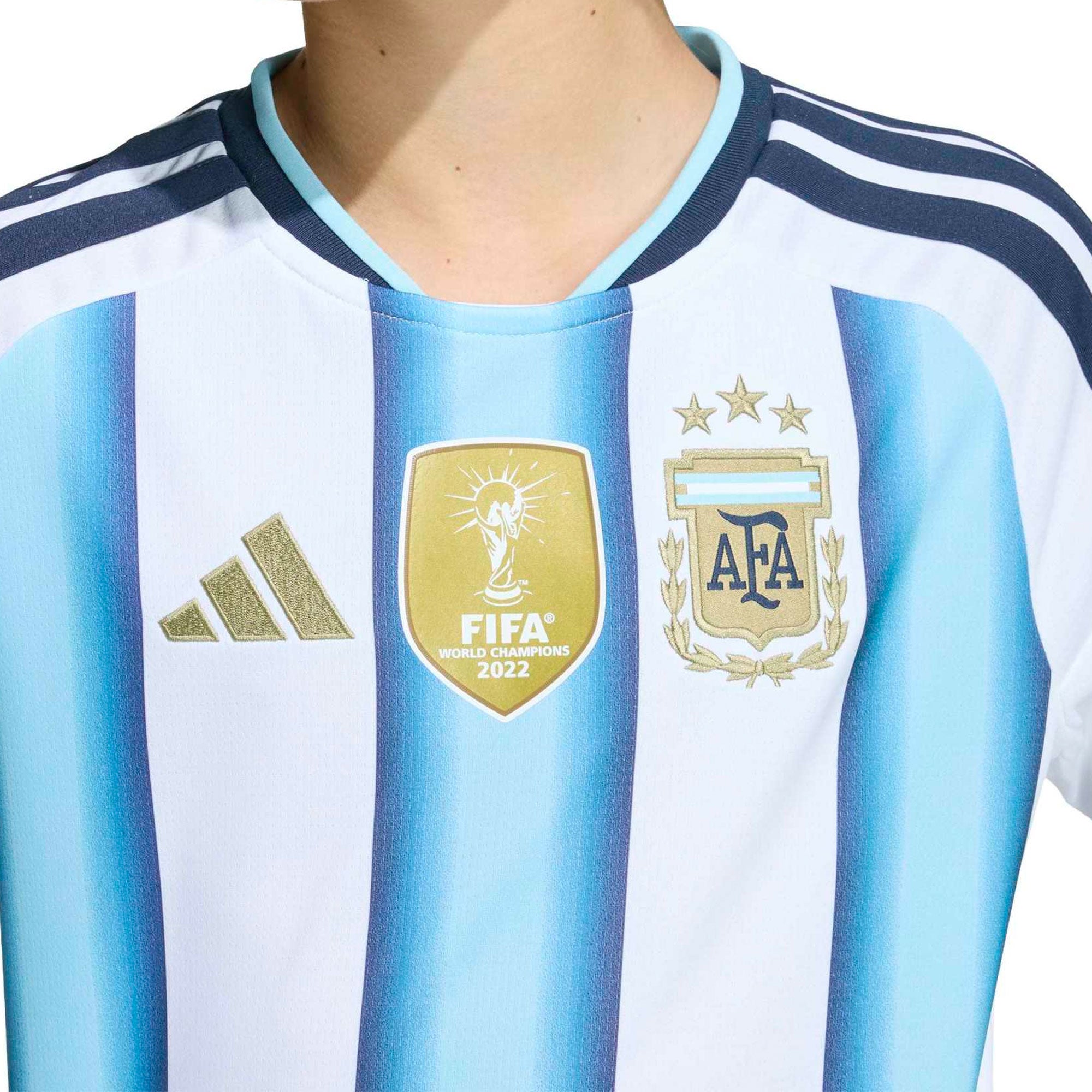 adidas Kid's Argentina World Cup 2026 Home Jersey White/Sky Blue - Image 3