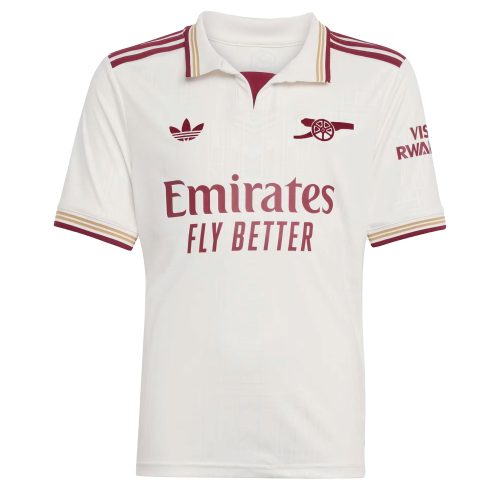 adidas Kids Arsenal 2025/26 Third Jersey Cloud White/Burgundy