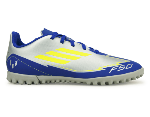 adidas Kids F50 Club Messi TF Silver/Volt/Blue