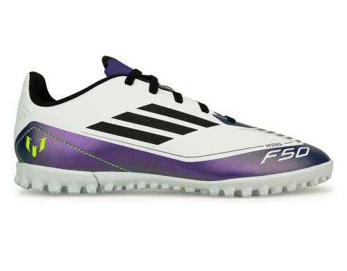 adidas Kids F50 Club Messi TF White/Black/Purple