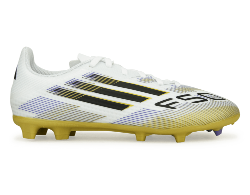 adidas Kids F50 League FG/MG White/Black/Gold