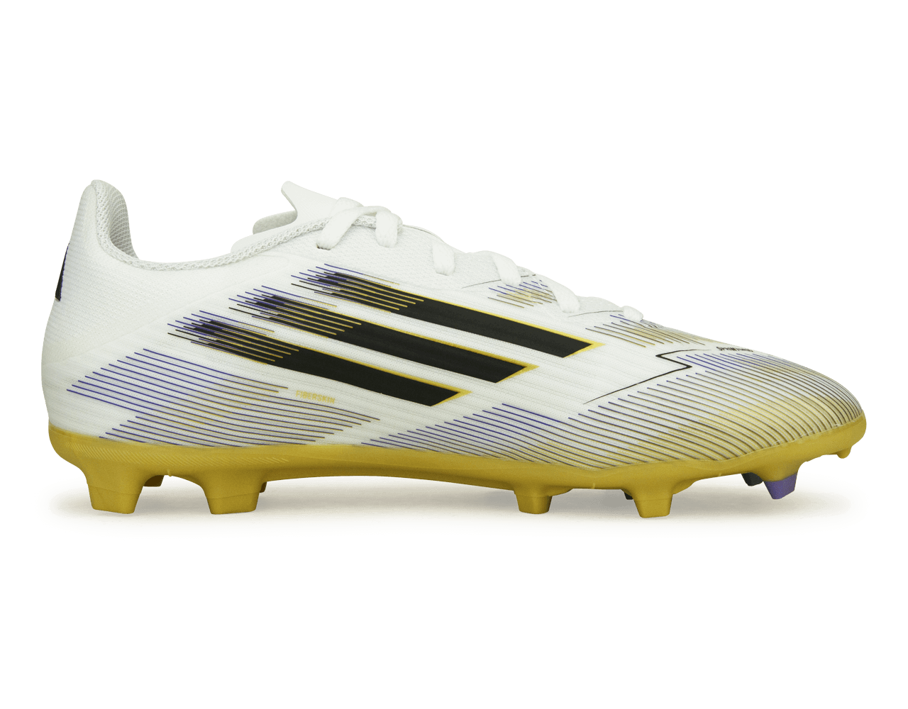 adidas Kids F50 League FG/MG White/Black/Gold - Image 2