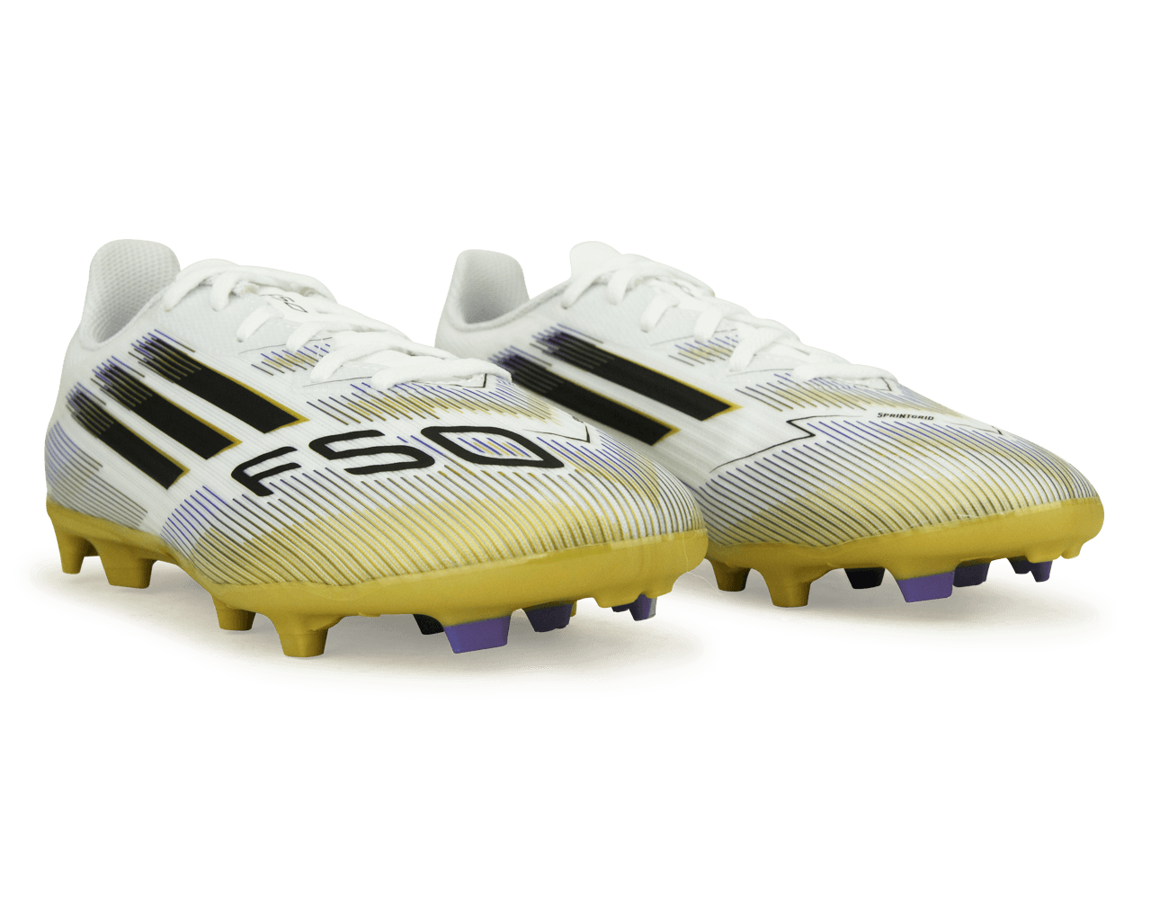 adidas Kids F50 League FG/MG White/Black/Gold - Image 4