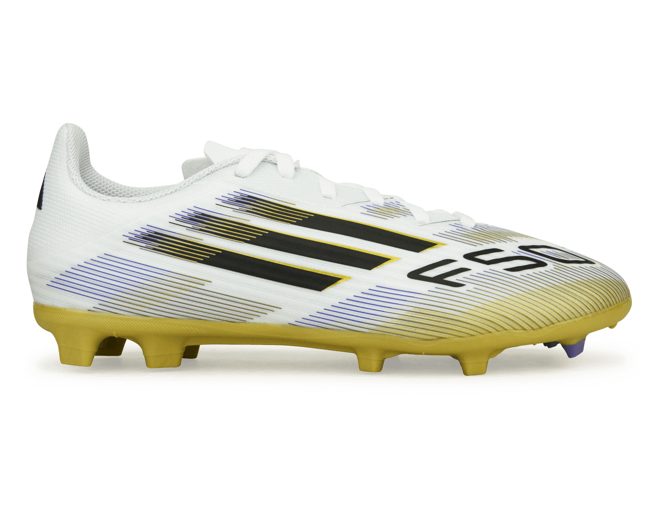 adidas Kids F50 League FG/MG White/Black/Gold