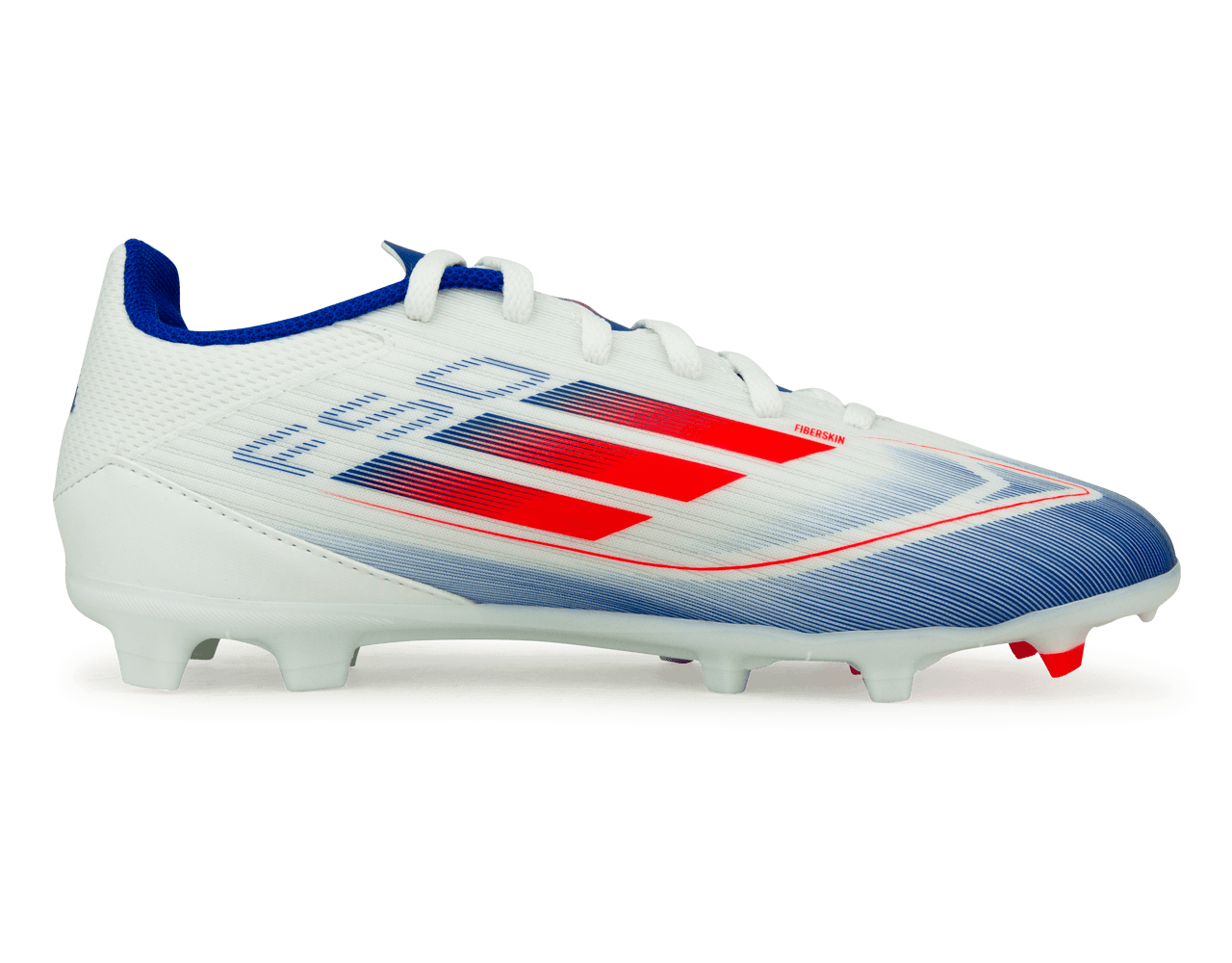 adidas Kids F50 League FG/MG White/Lucid Blue - Image 2