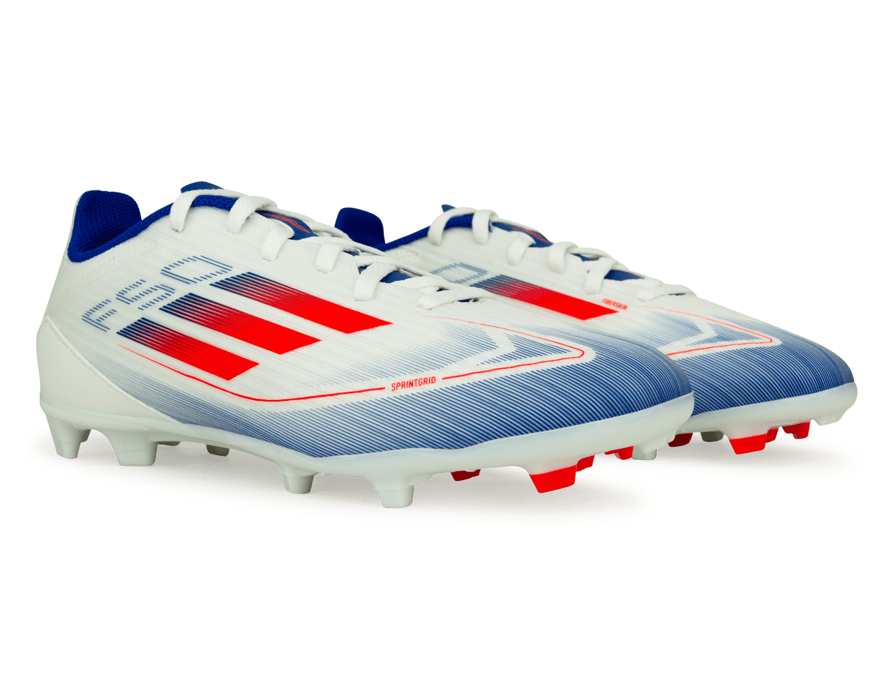 adidas Kids F50 League FG/MG White/Lucid Blue - Image 3