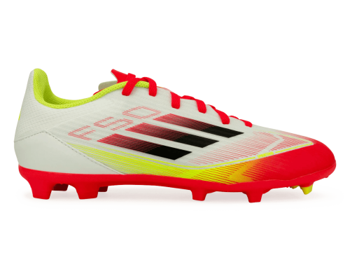 adidas Kids F50 League FG/MG White/Black/Yellow