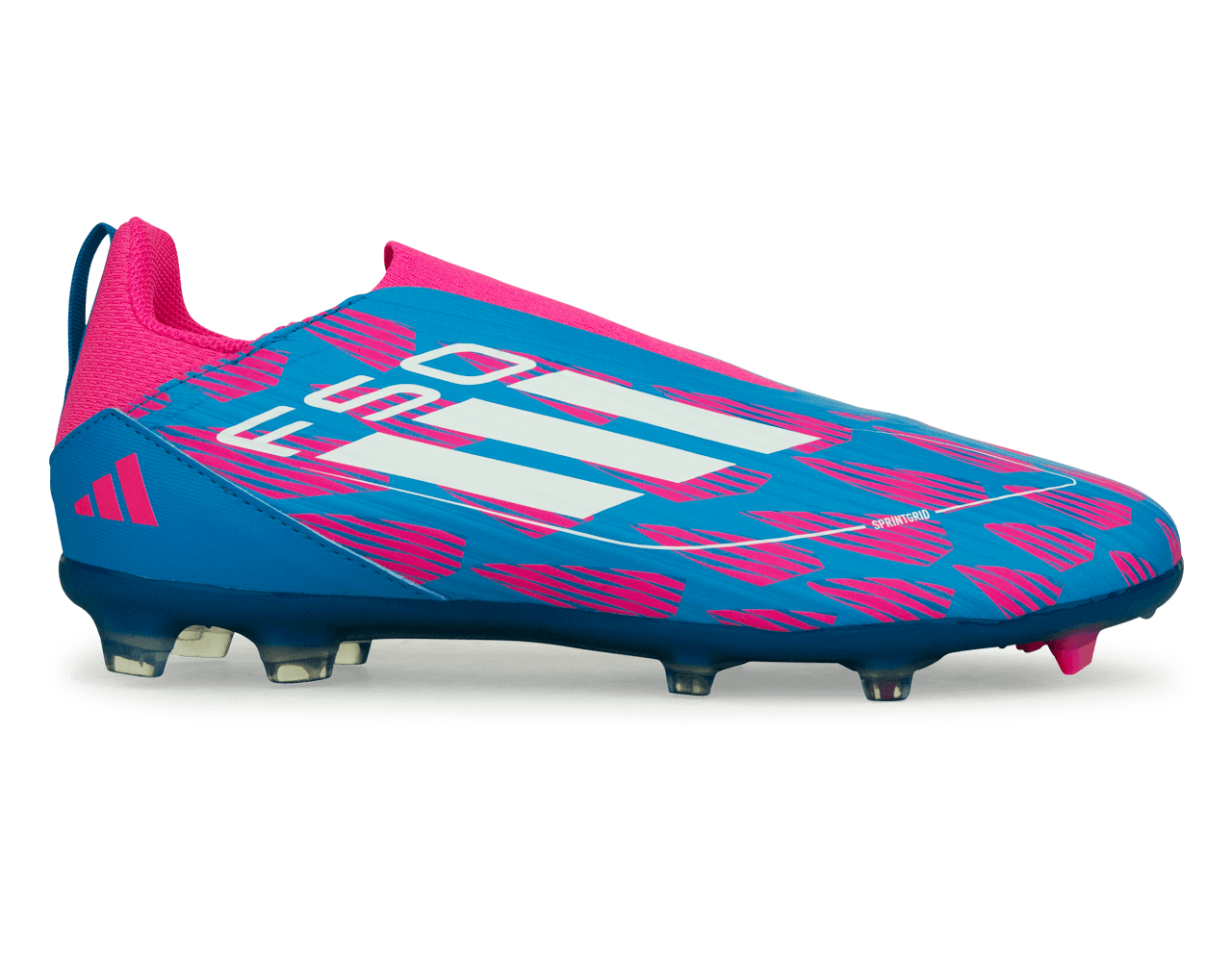 adidas Kids F50 League Laceless FG/MG Blue/White/Pink