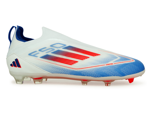 adidas Kids F50 Pro Laceless FG White/Lucid Blue