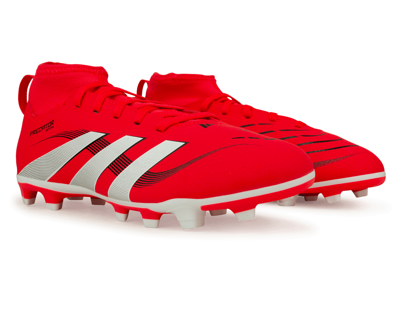adidas Kids Predator Club Sock FG/MG Red/White/Black - Image 3