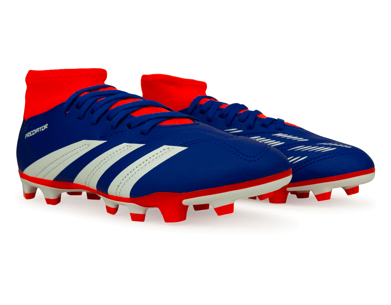 adidas Kids Predator Club Sock FXG Blue/Red - Image 3