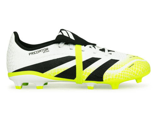 adidas Kids Predator League Foldover Tongue FG/MG White/Black/Green