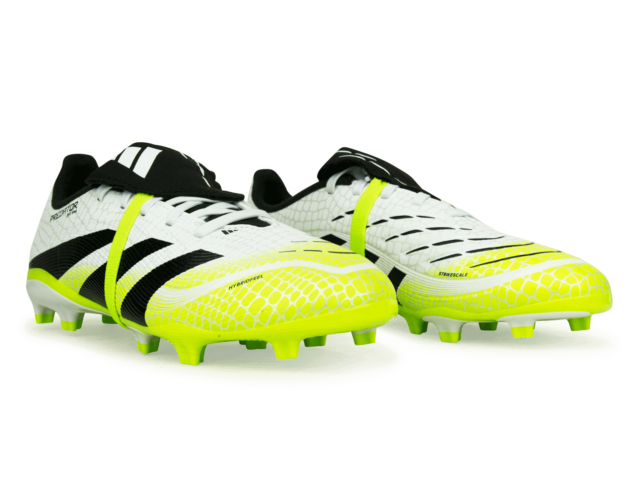 adidas Kids Predator League Foldover Tongue FG/MG White/Black/Green - Image 3