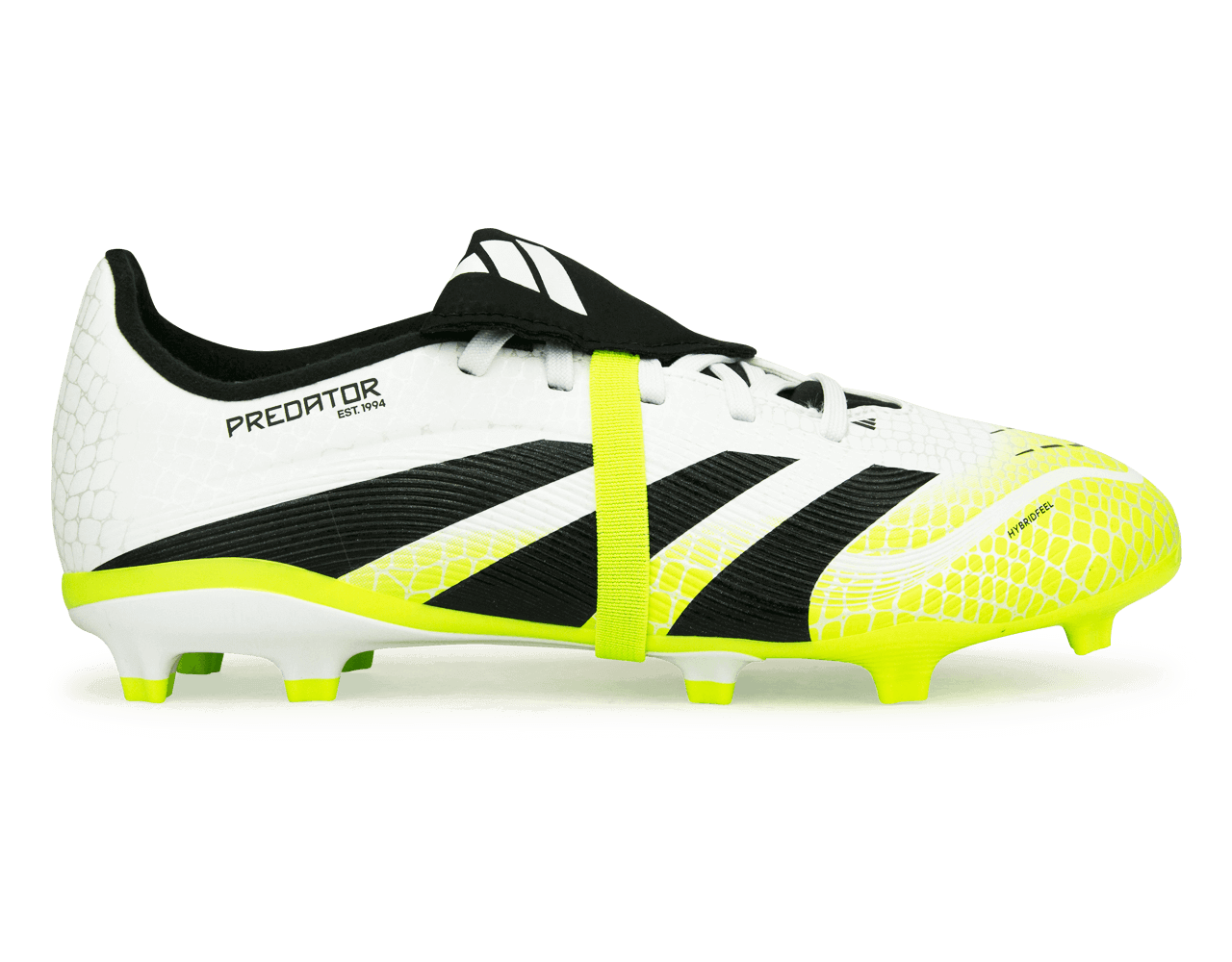 adidas Kids Predator League Foldover Tongue FG/MG White/Black/Green
