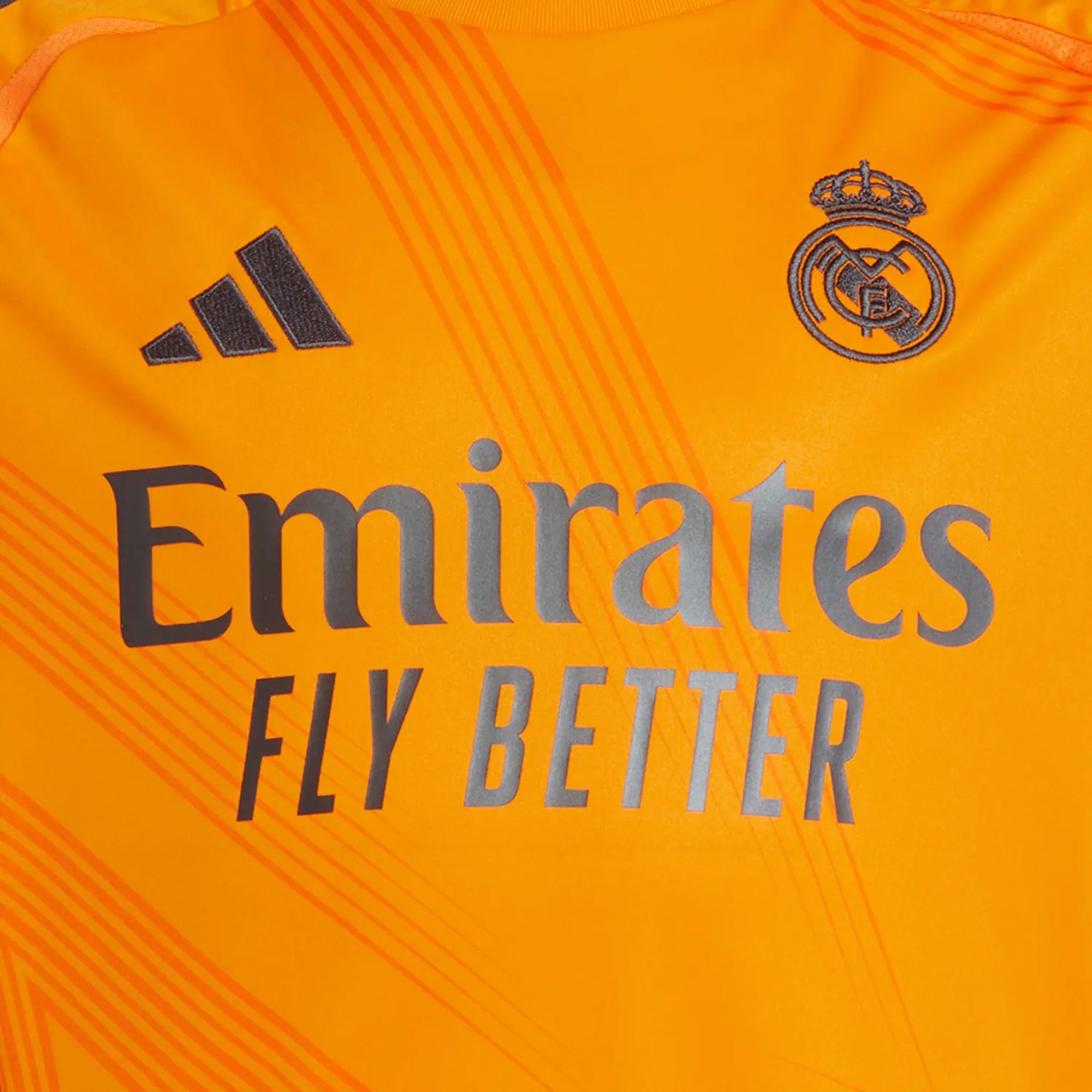 adidas Kids Real Madrid 2024/25 Away Jersey Orange/Black - Image 3