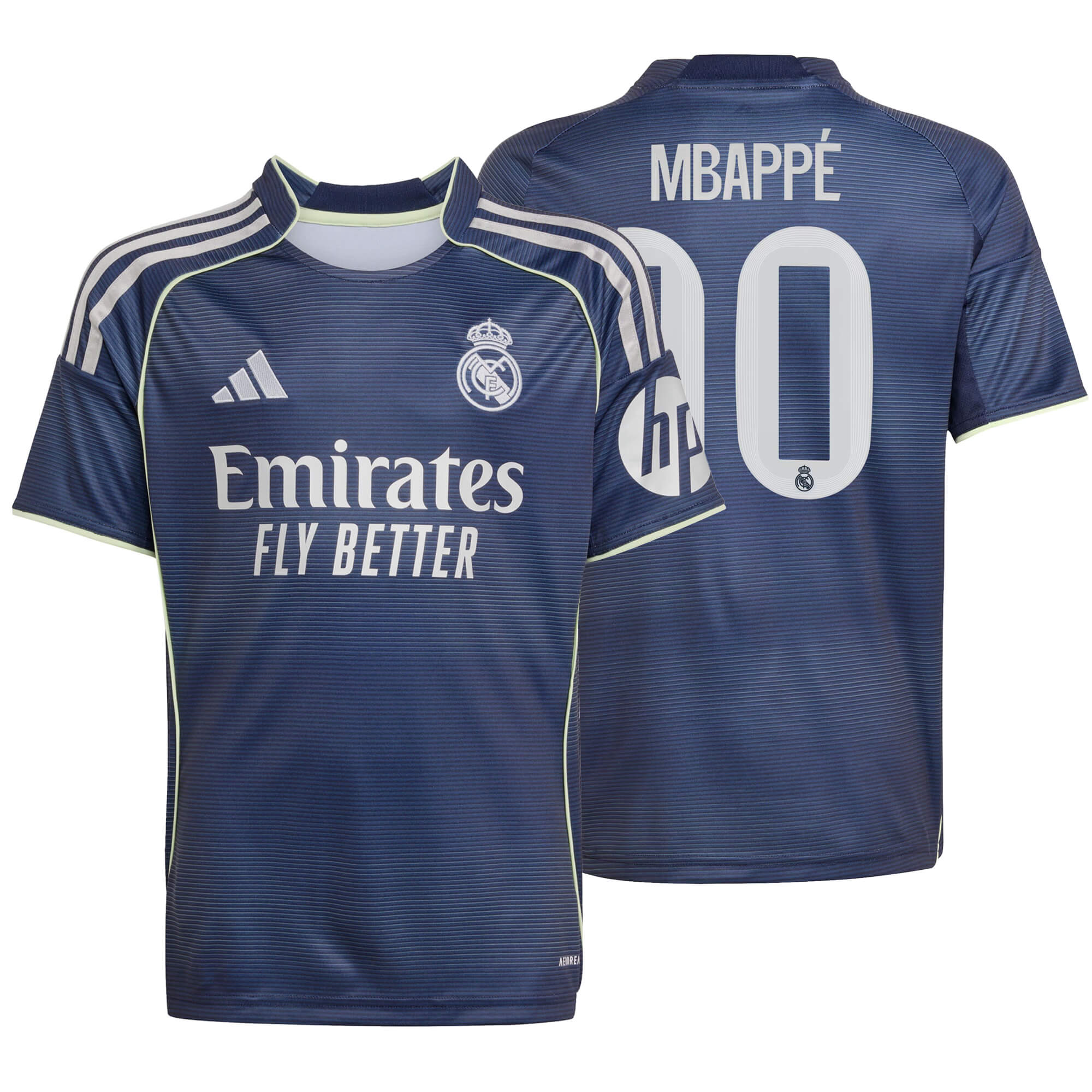 adidas Kids Real Madrid 2025/26 Away Jersey w/ Mbappe #10 Printing