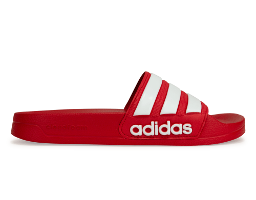 adidas Men's Adilette 3-Stripe Shower Slides Red/White