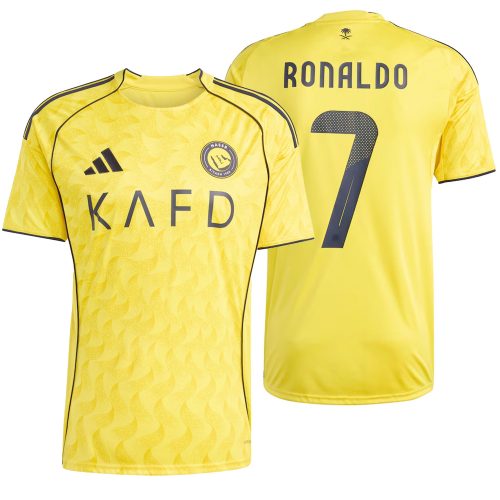 adidas Men's Al Nassr 2025/26 Home Jersey w/ Ronaldo #7 Printing Impact Yellow/Night Indigo