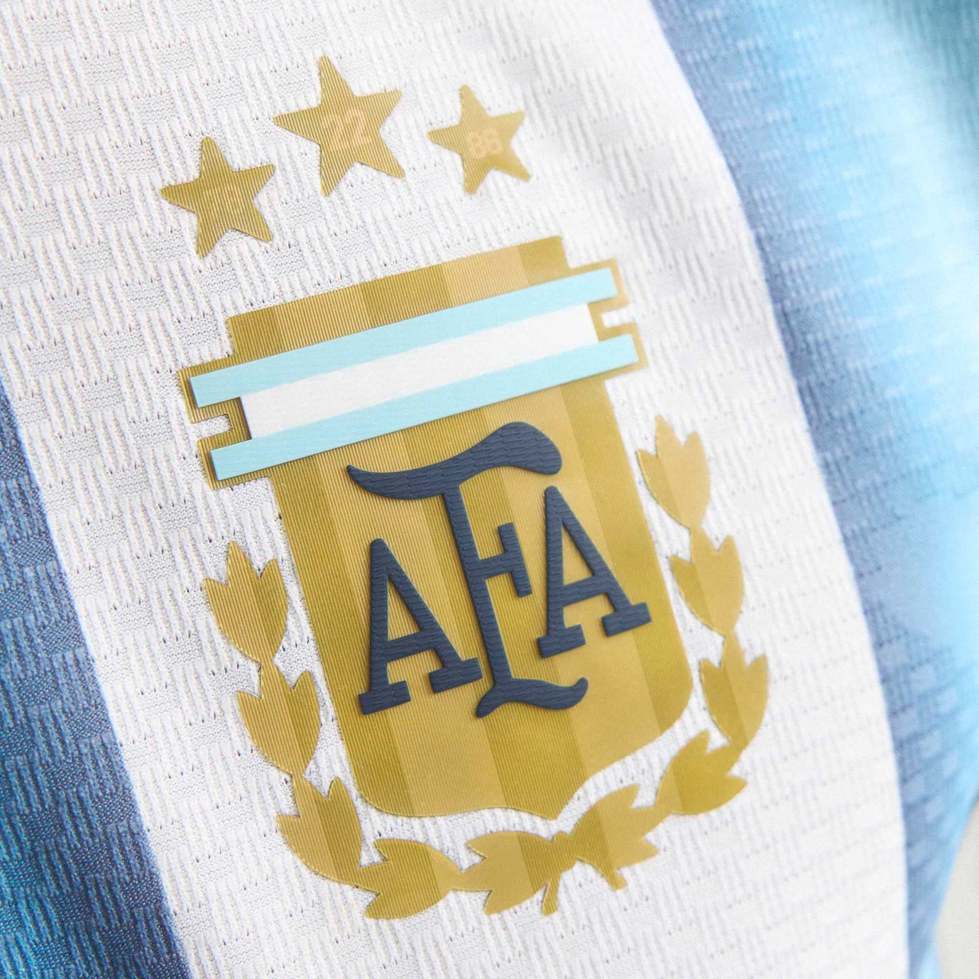 adidas Men's Argentina World Cup 2026 Authentic Home Jersey White/Sky Blue - Image 4