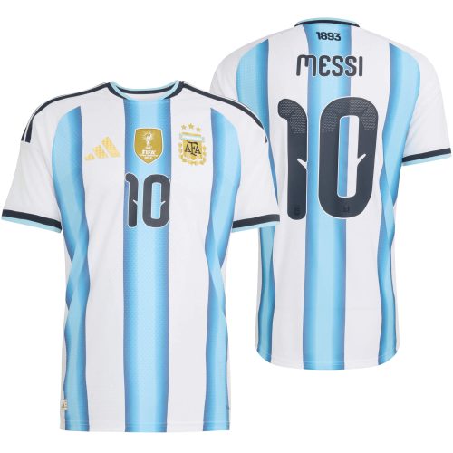 adidas Men's Argentina World Cup 2026 Authentic Home Jersey w/ Messi #10 Printing