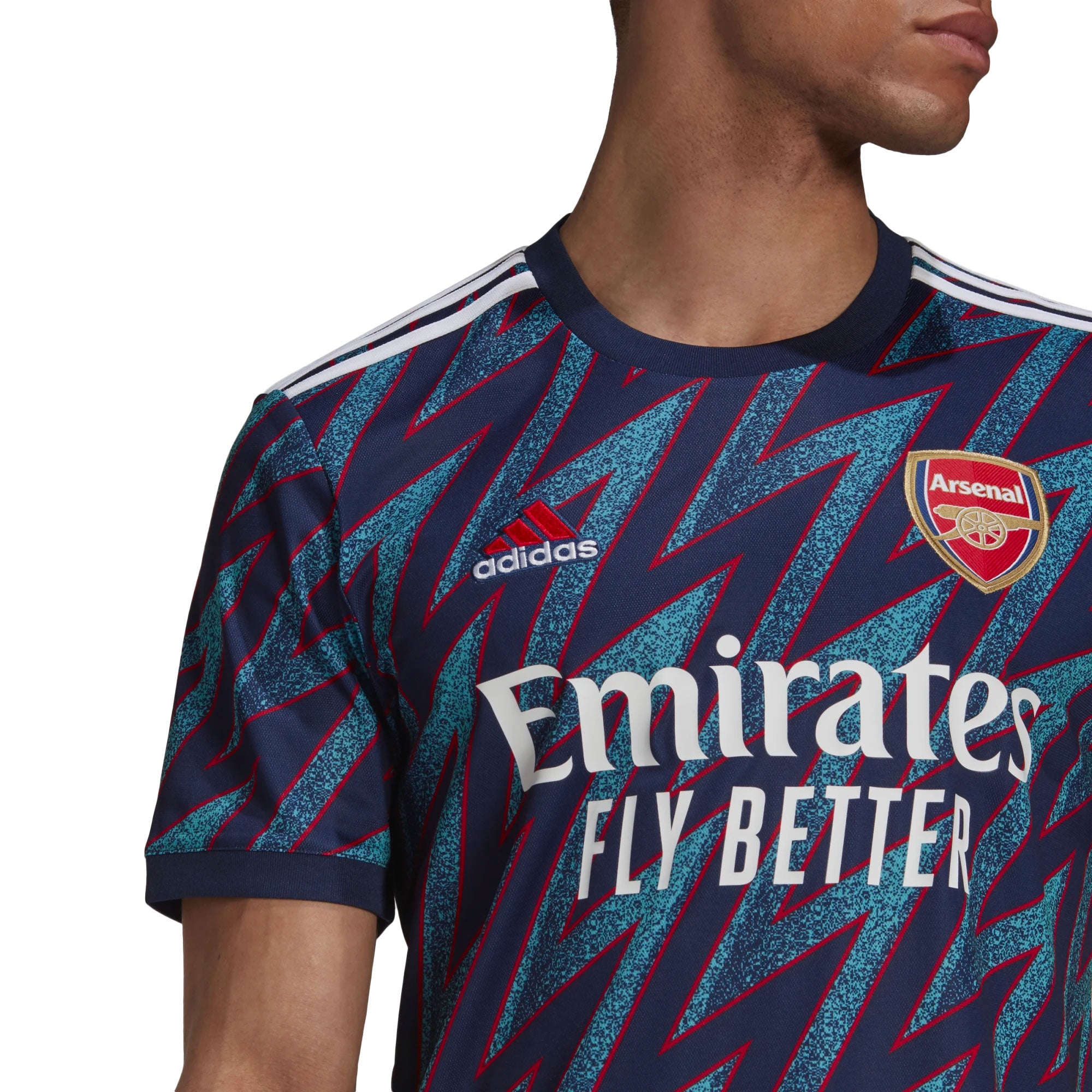 adidas Men's Arsenal 2021/22 Third Jersey Mystery Blue/White - Image 4