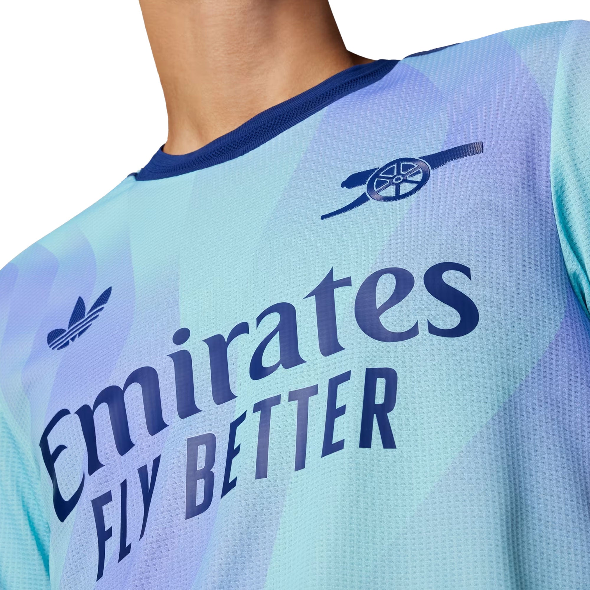 adidas Men's Arsenal 2024/25 Authentic Third Jersey Clear Aqua/Light Flash Purple - Image 3