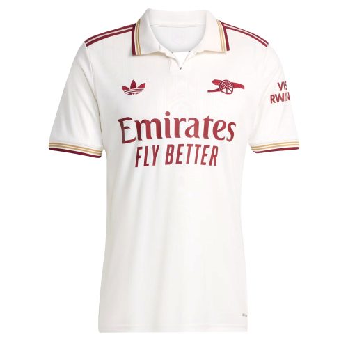 adidas Men's Arsenal 2025/26 Third Jersey Cloud White/Burgundy