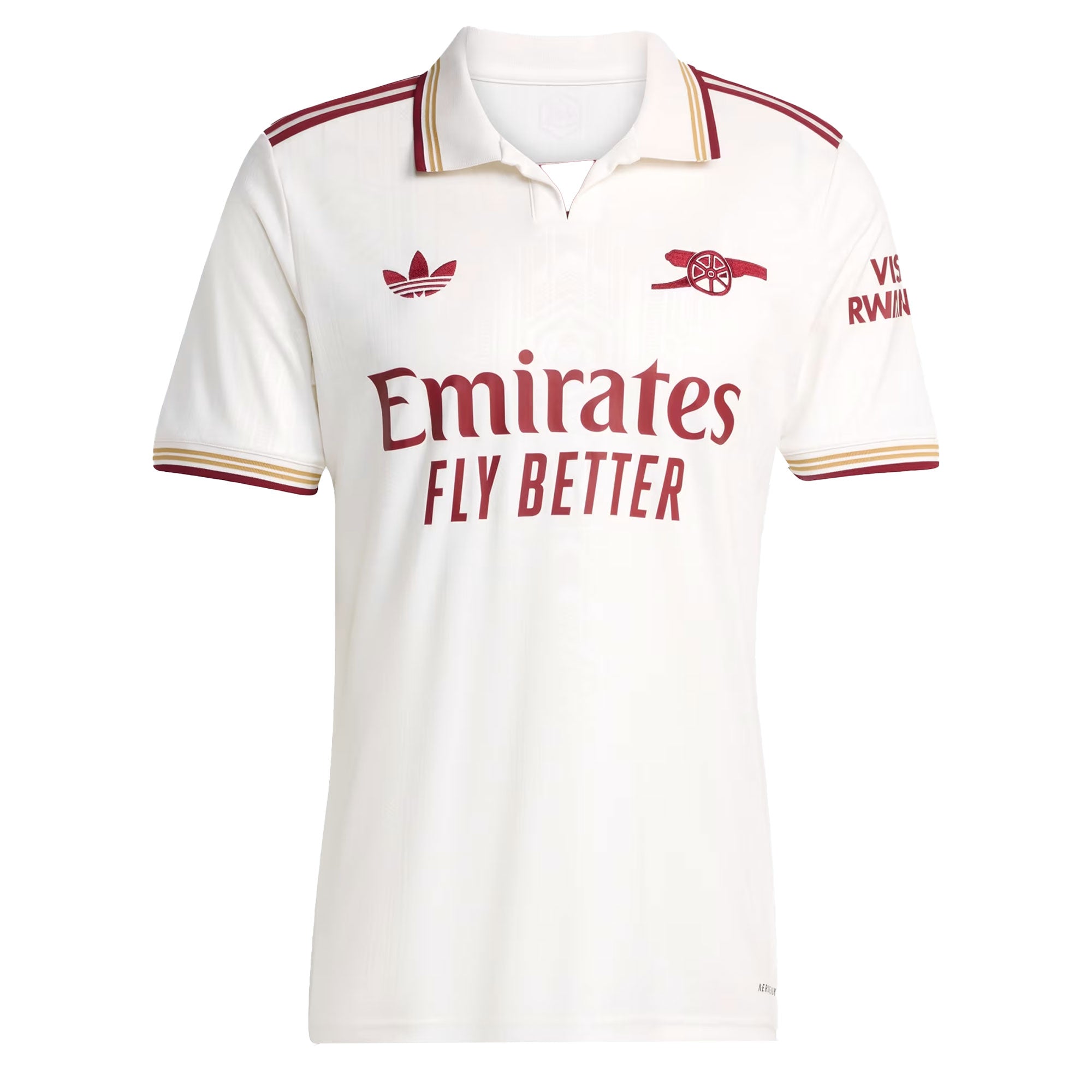 adidas Men's Arsenal 2025/26 Third Jersey Cloud White/Burgundy