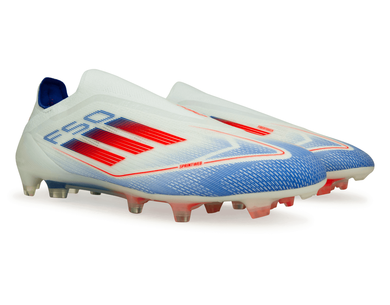 adidas Men's F50 Elite Laceless FG White/Lucid Blue - Image 3