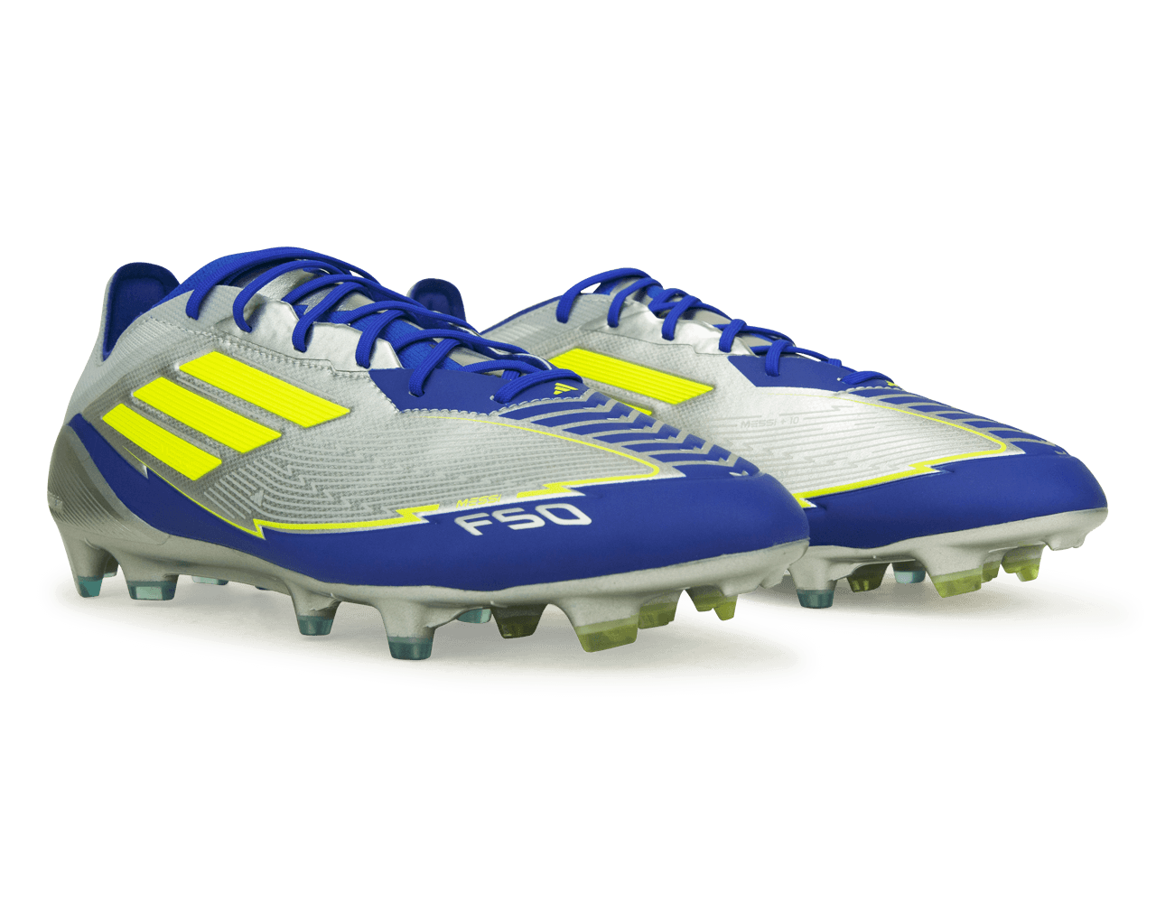 adidas Men's F50 Elite Messi FG Silver/Volt/Blue - Image 3