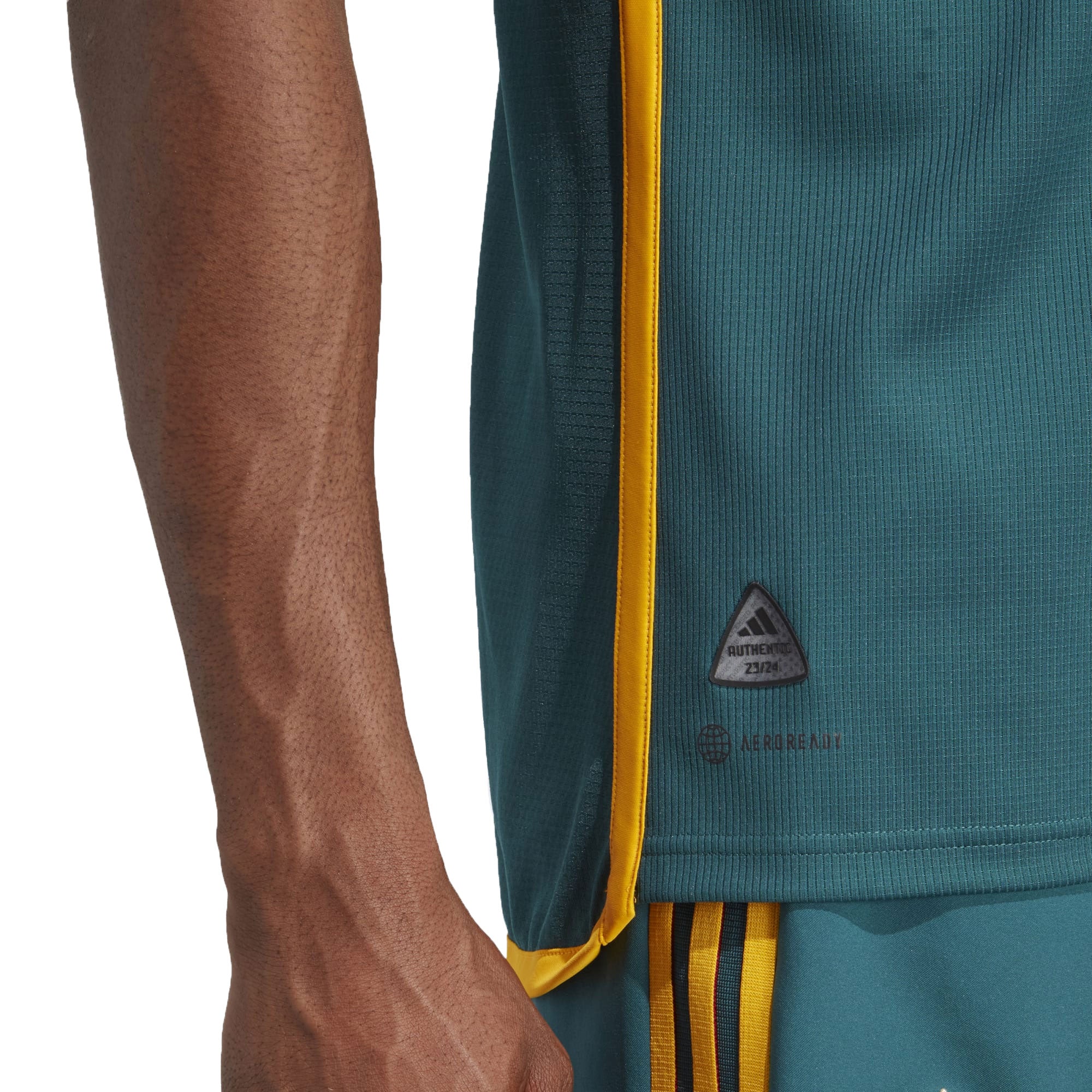 adidas Men's LA Galaxy 2023/24 Authentic Away Jersey Green/Gold - Image 3