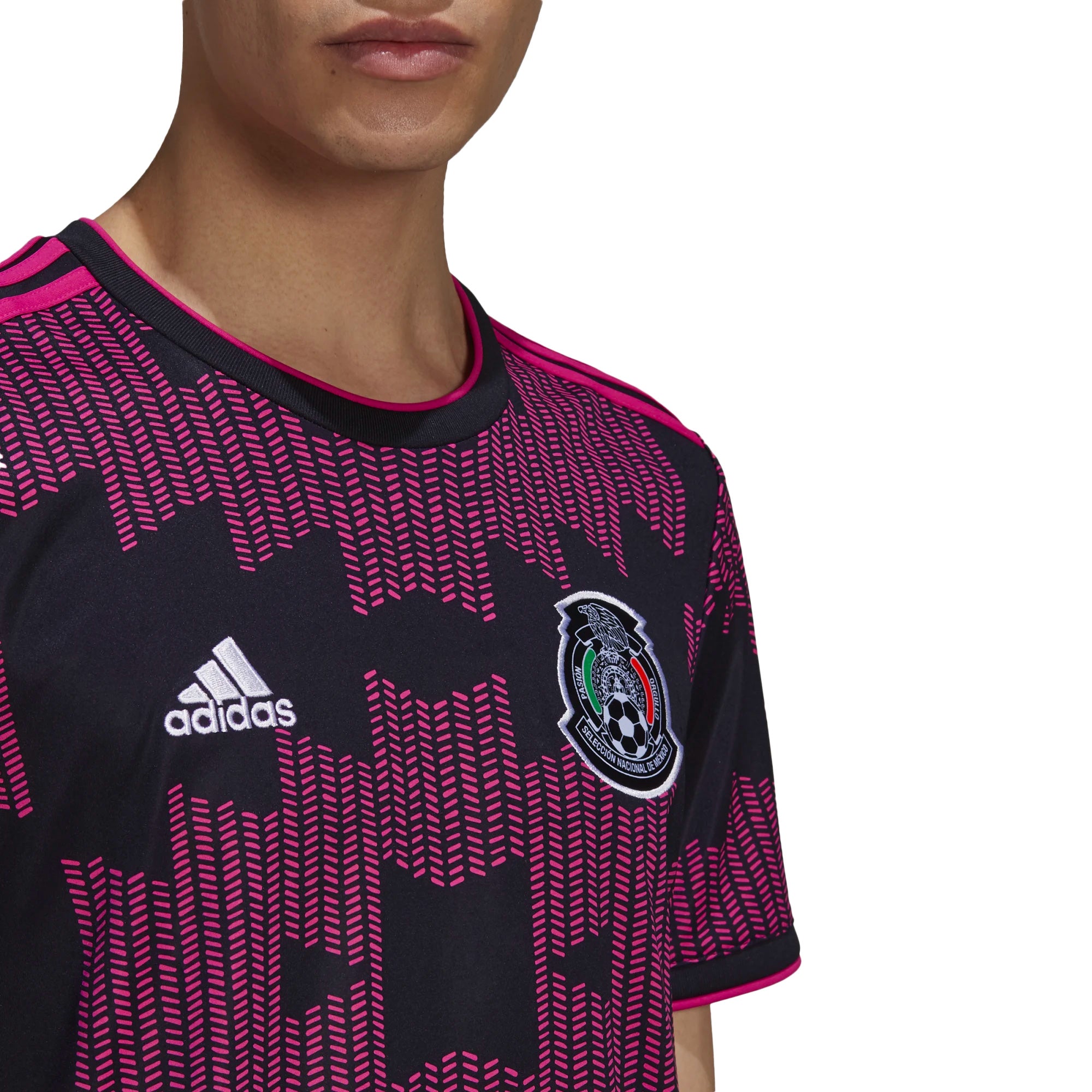 adidas Men's Mexico 2021/22 Home Jersey Black/Real Magenta - Image 3