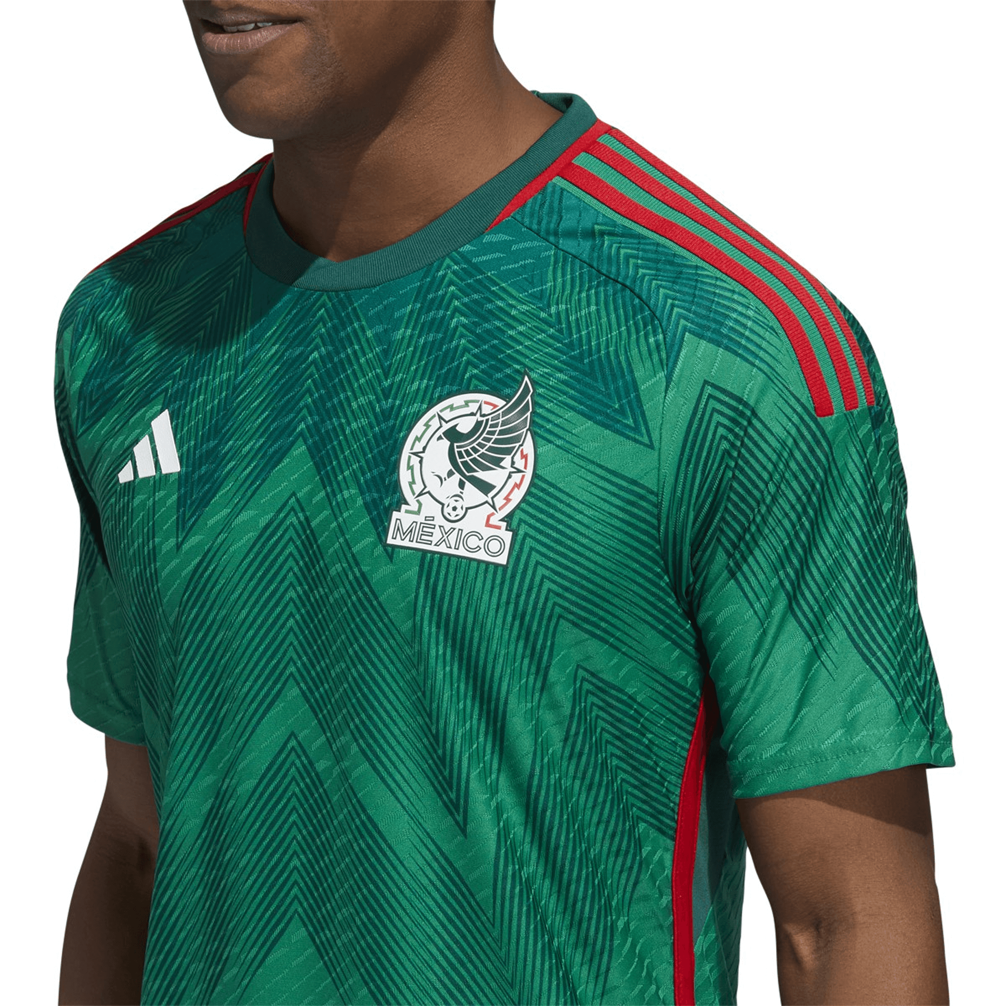 adidas Men's Mexico 2022 Authentic Home Jersey Vivid Green/Green - Image 4