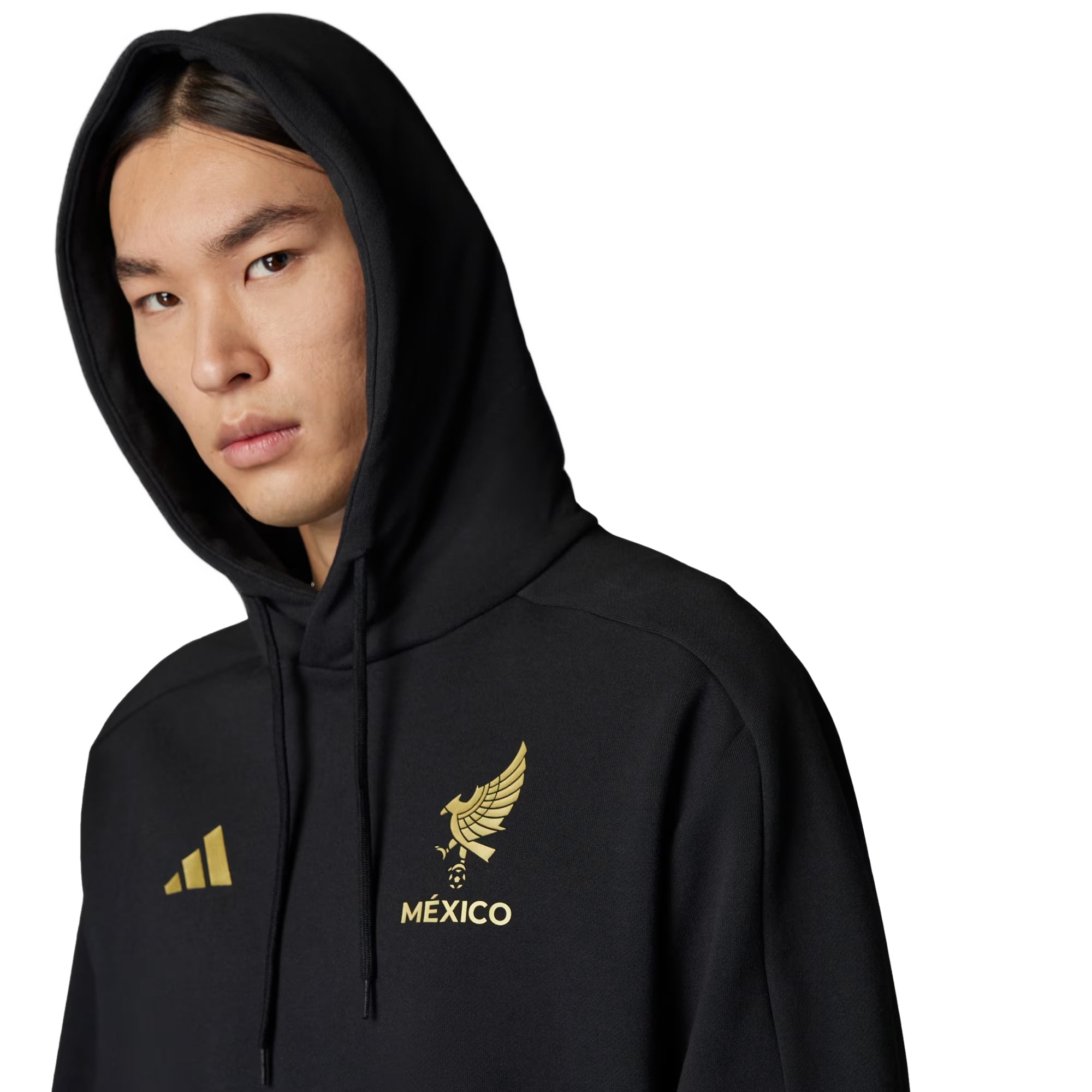 adidas Men's Mexico Gold 2025/26 DNA Hoodie Black/Gold - Image 3